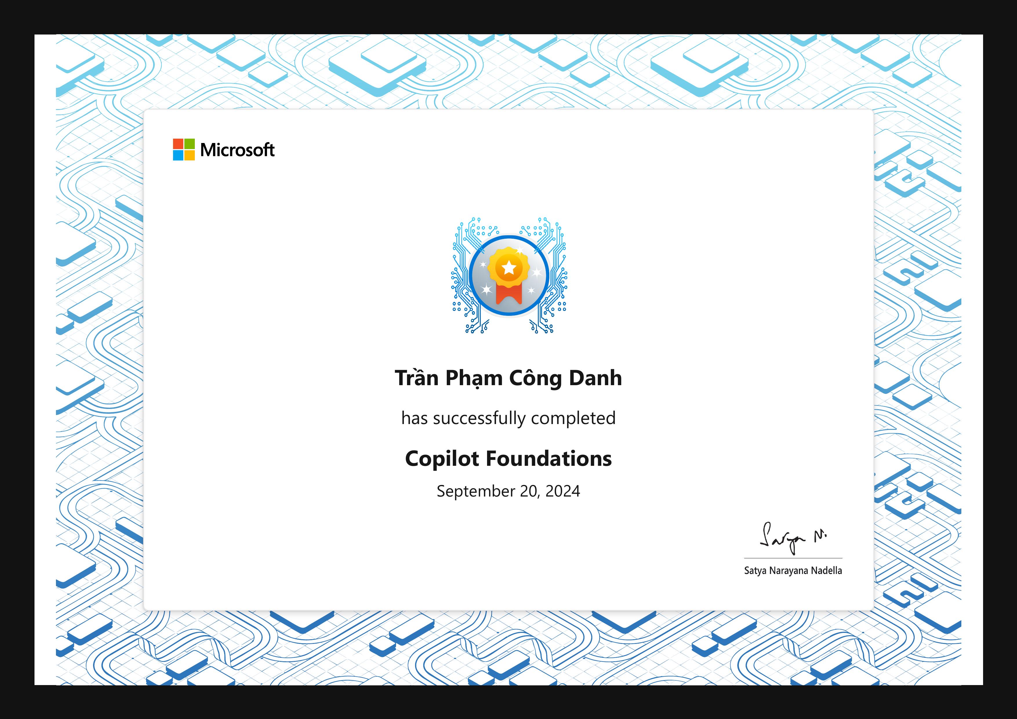 Copilot Foundations certificate